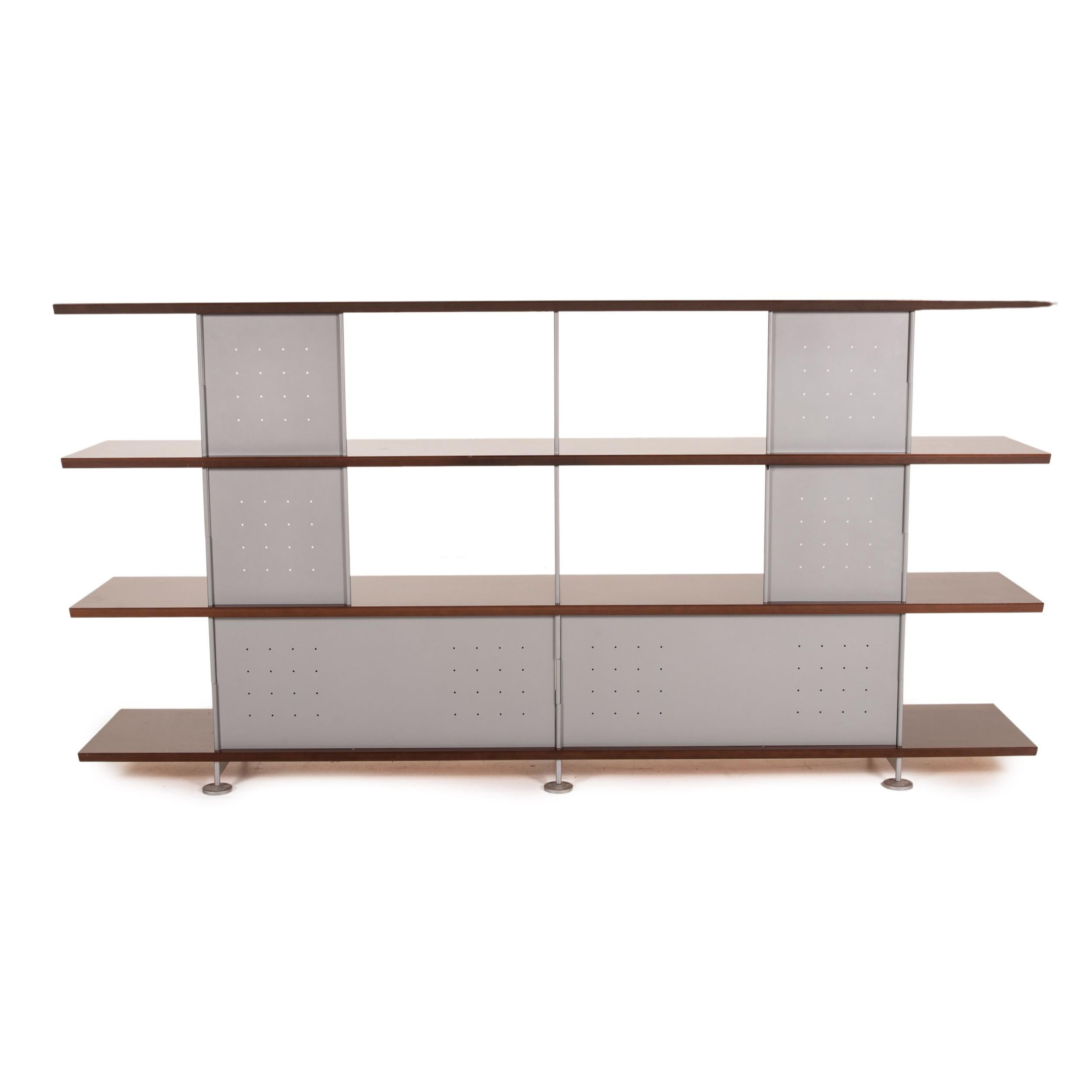 Ligne Roset Wood Metal Shelf Brown Gray Cabinet 5