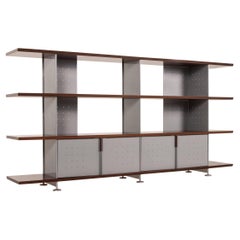 Ligne Roset Wood Metal Shelf Brown Gray Cabinet