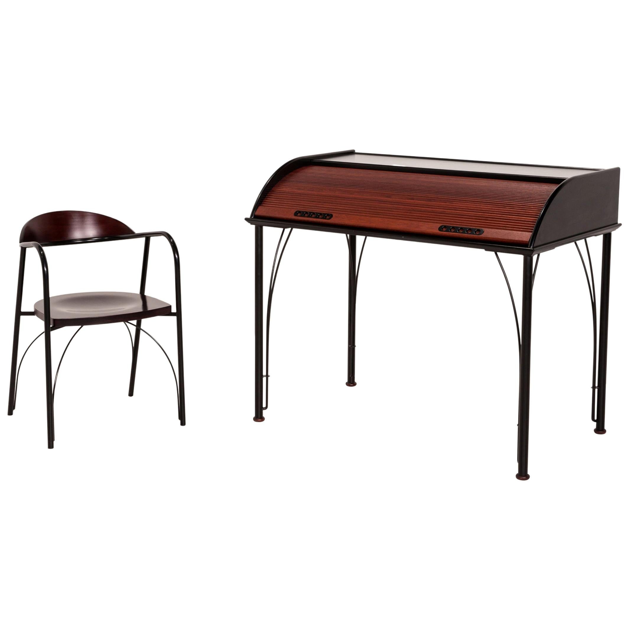 Secrétaire en bois de rose de Ligne, y compris une chaise et des meubles de bureau bruns et noirs