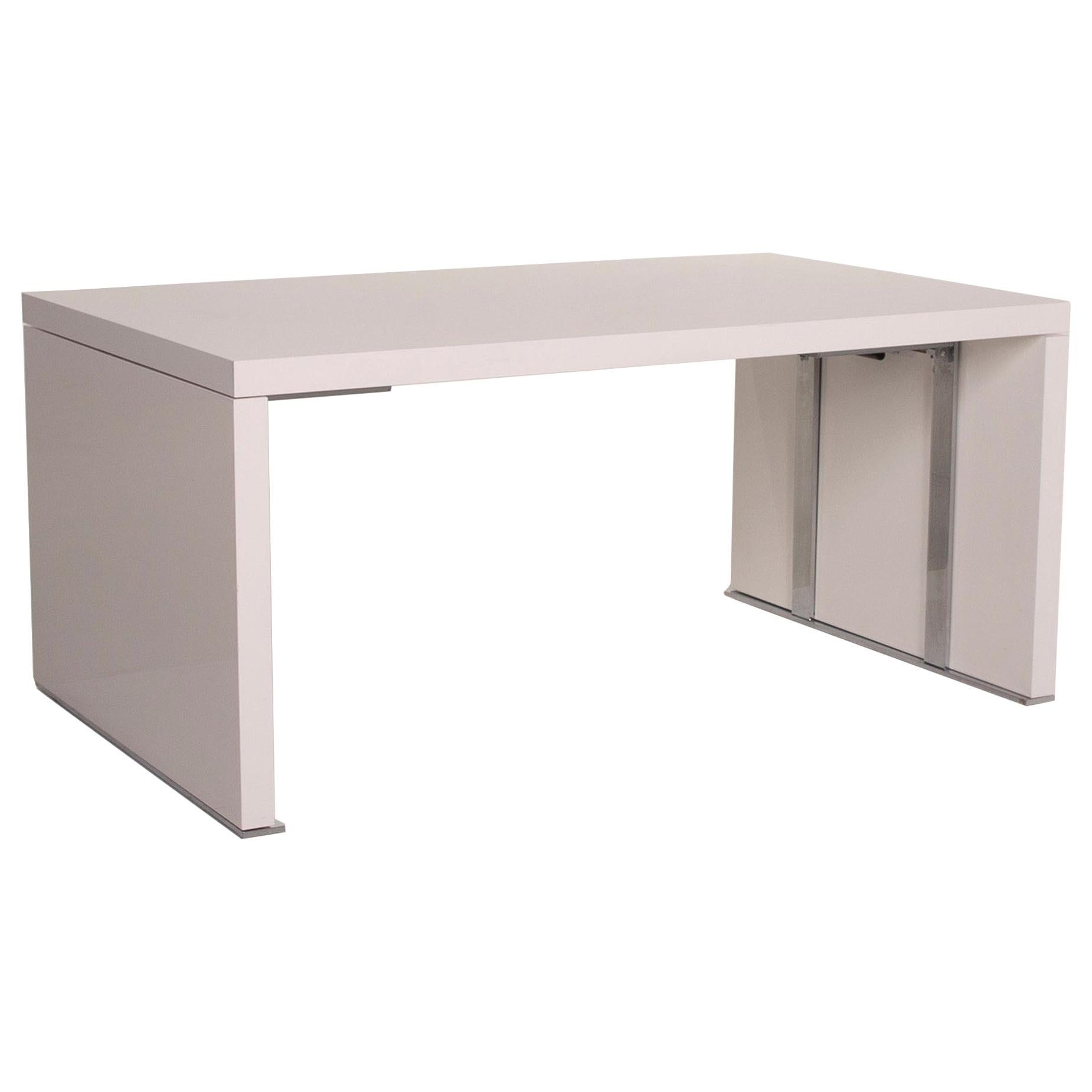 Ligne Roset Wood Table White Dining Table Function Expandable For Sale