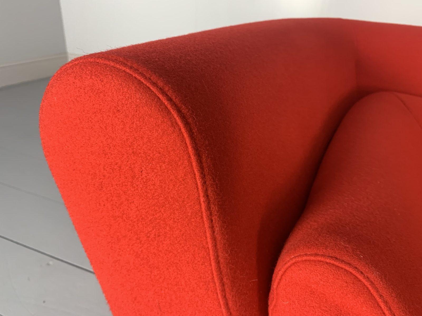 Ligne Roset “Yang” Sofa, in Red Kvadrat “Divina” Fabric For Sale 1