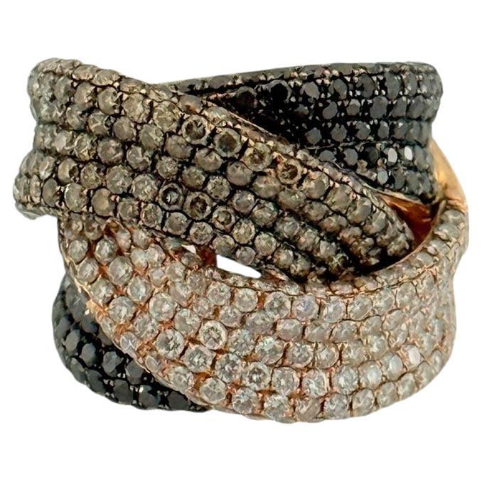 Anello Cocktail Vendome in oro rosa e diamanti naturali