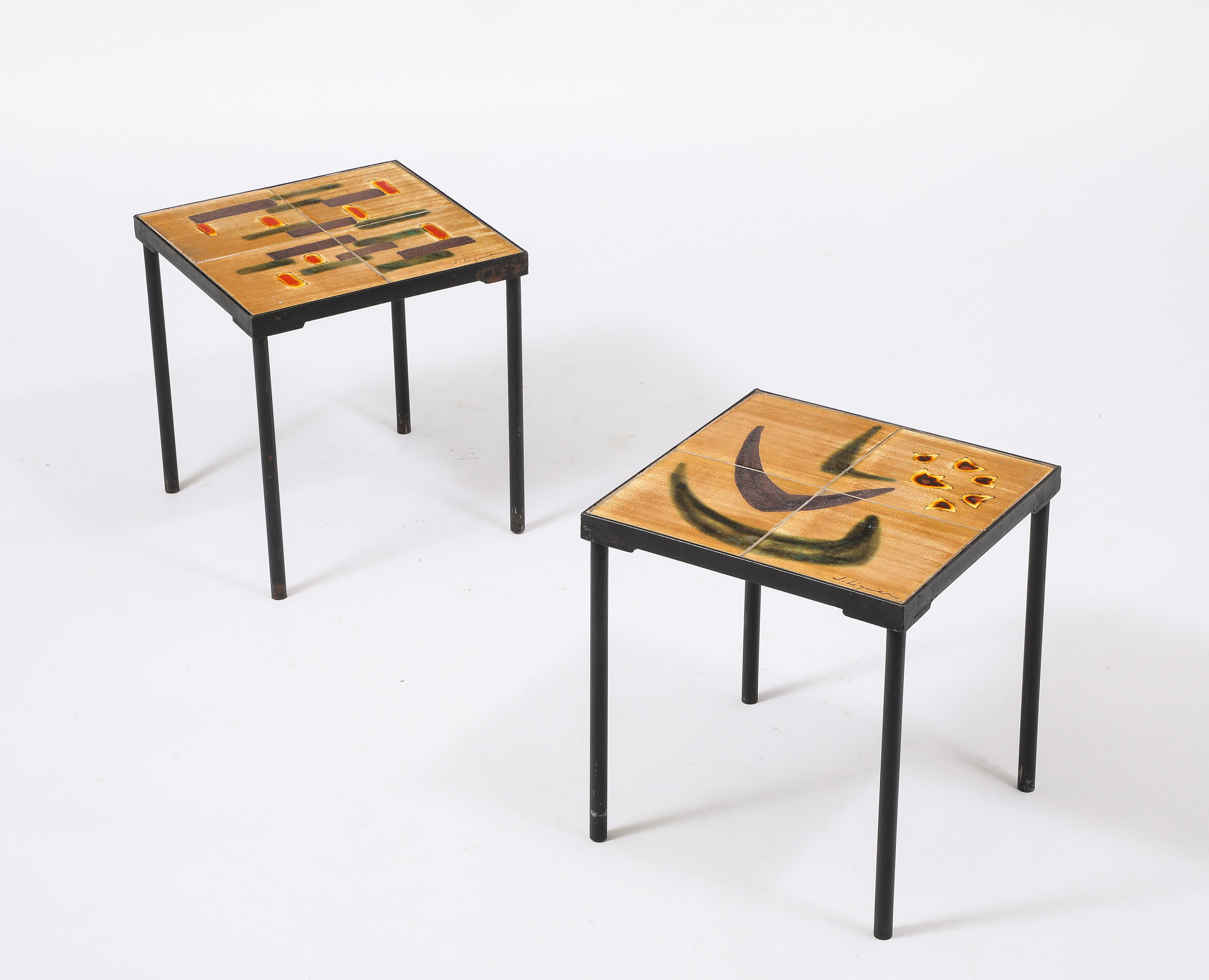 Tavolini in ceramica Ligneres, Francia, anni '50 in vendita 8