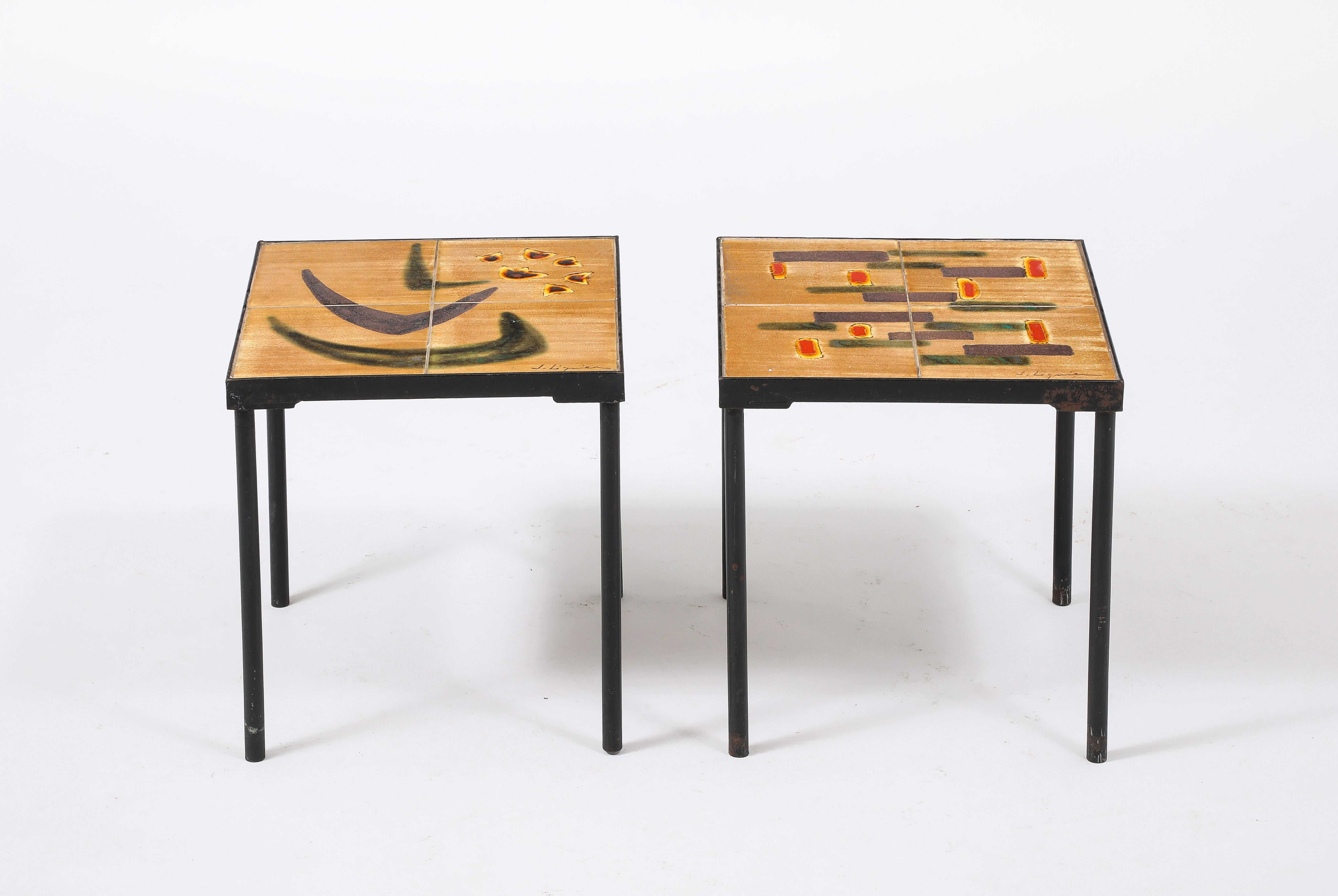 Mid-Century moderno Tavolini in ceramica Ligneres, Francia, anni '50 in vendita