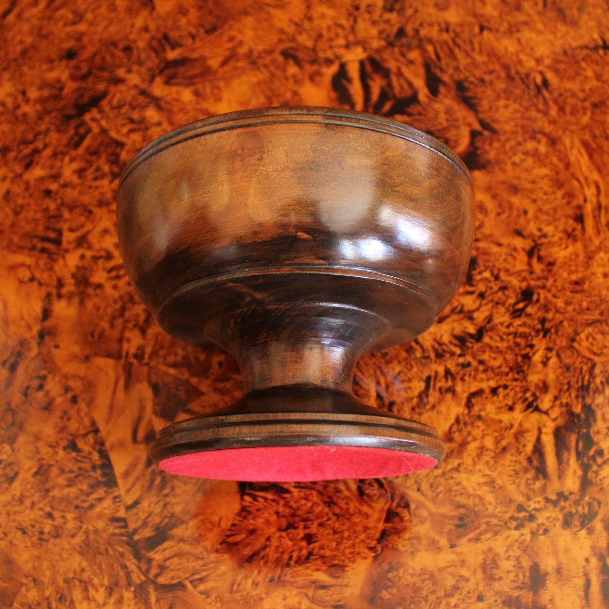 Hardwood Lignum Vitae English Treen Footed Bowl  (Tazza) For Sale