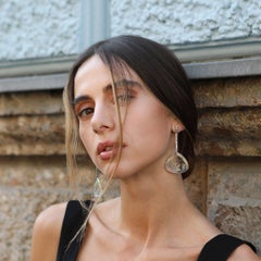 Ligthweight, two-tone Beryl and Sapphire Earrings