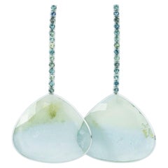Boucles d'oreilles en béryl et saphir bicolore