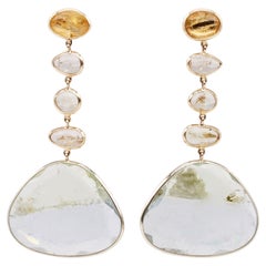 Ligthweight, two-tone Beryl and Topaz Earrings