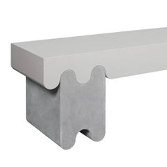 Liguria Graue Lederbank aus Leder