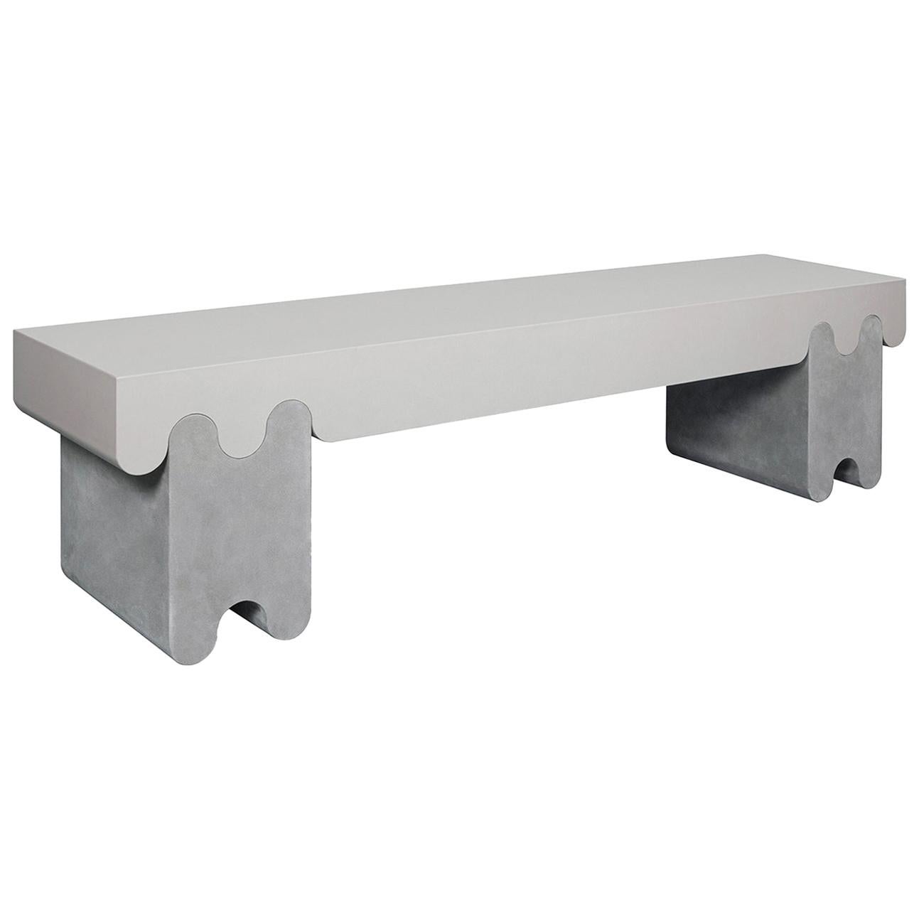 Banc Liguria en cuir gris
