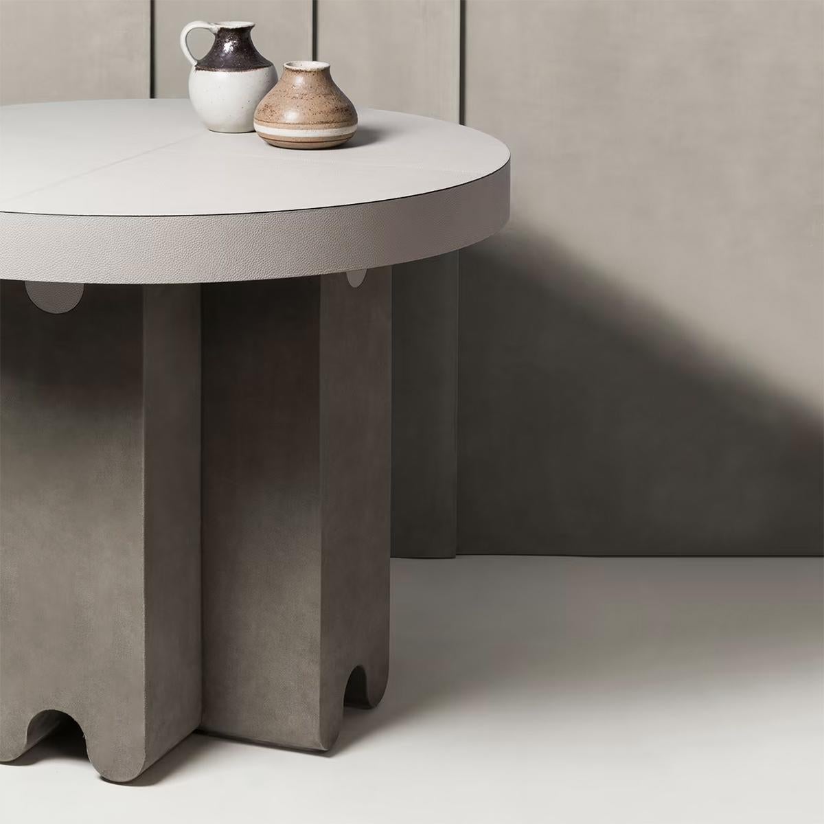 Contemporary Liguria Leather Side Table For Sale