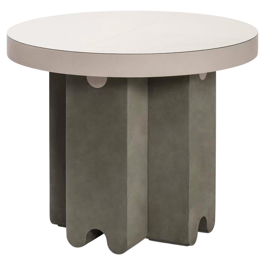 Liguria Leather Side Table For Sale