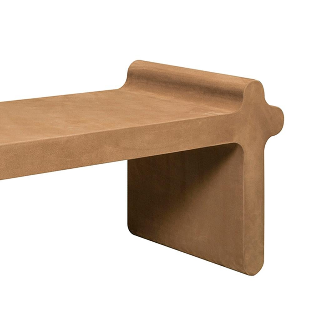 Italian Liguria Suede Brown Bench For Sale