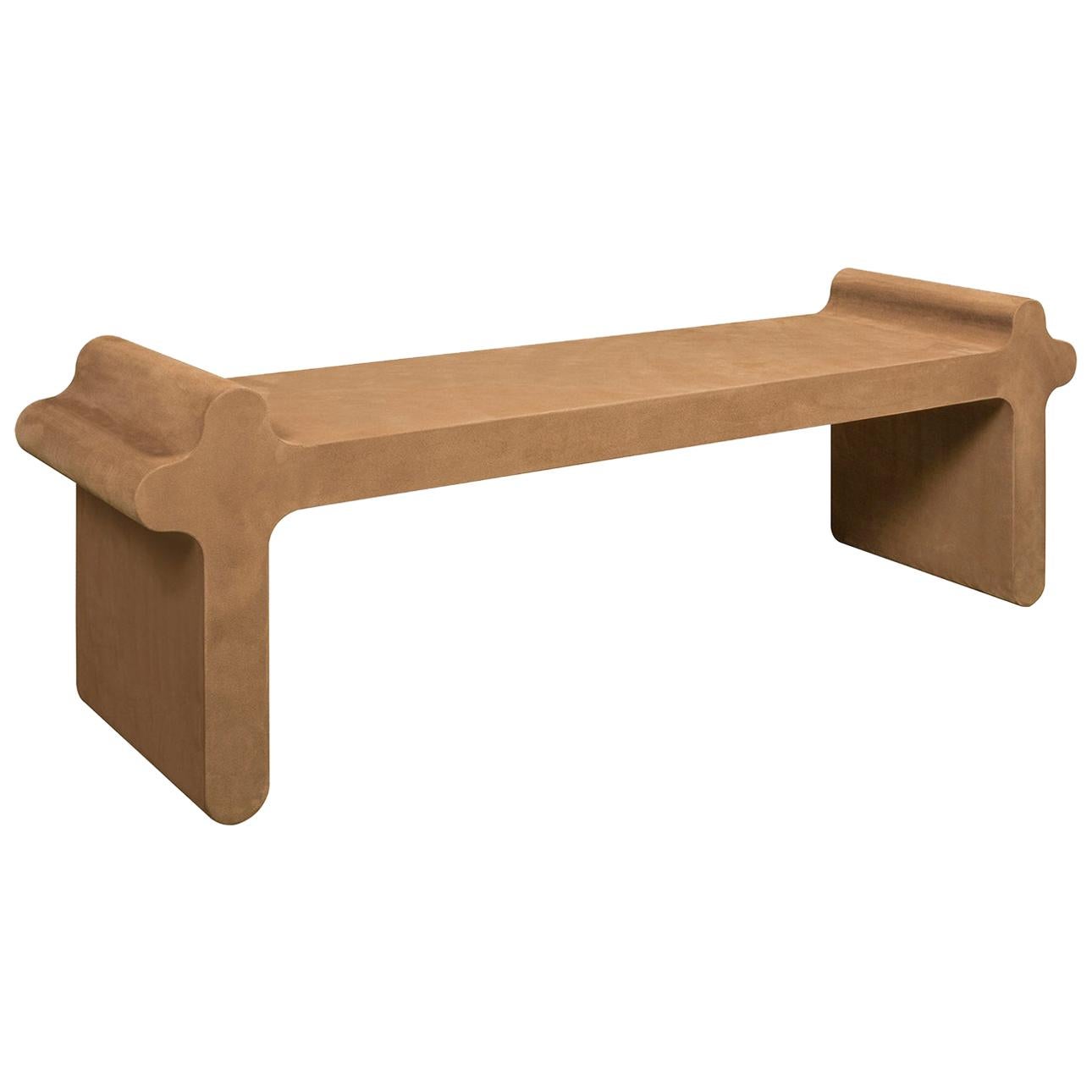 Liguria Braune Bench aus Wildleder im Angebot