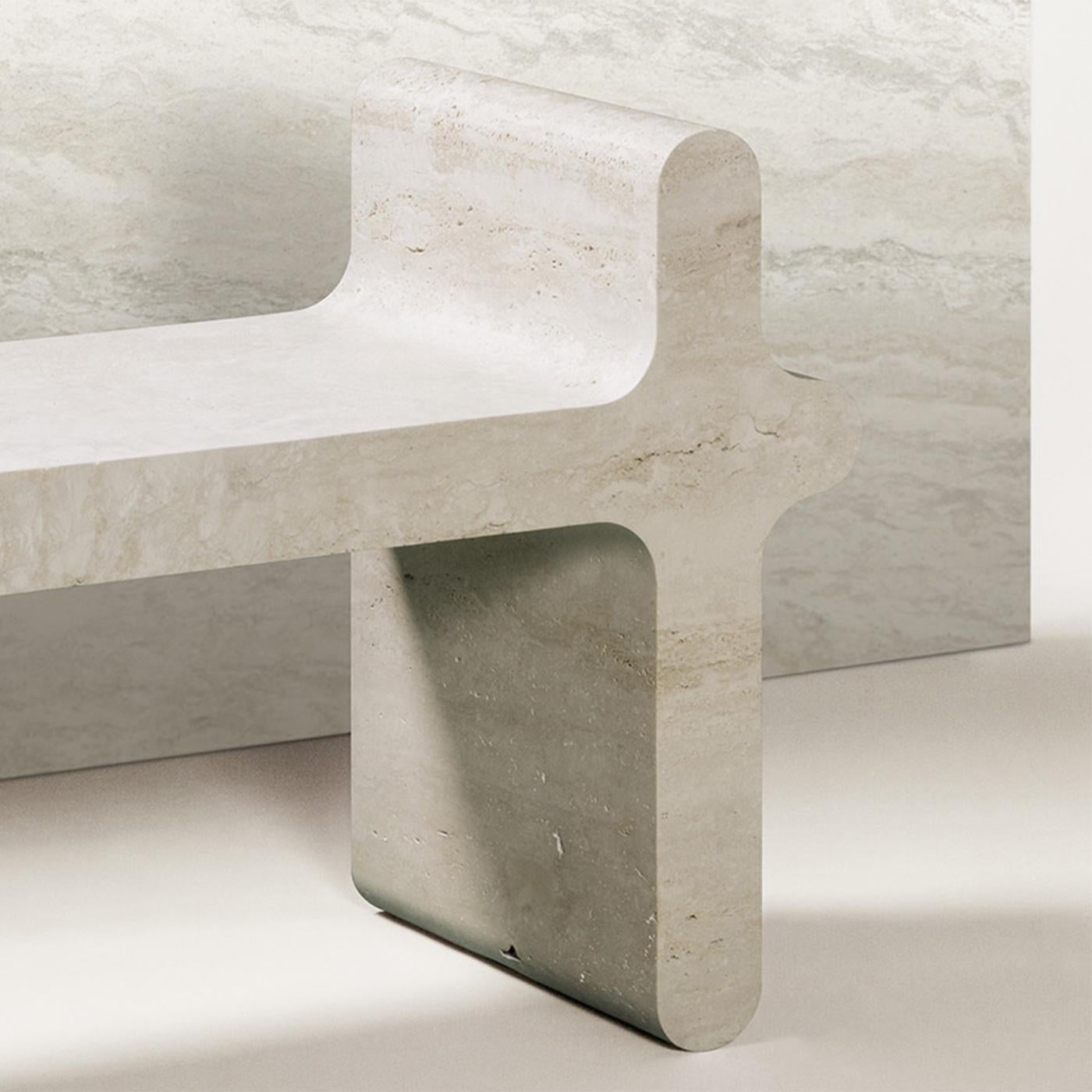 Liguria Travertine Stool For Sale 1