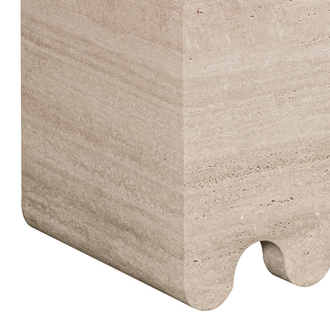 Italian Liguria Travertine Stool For Sale