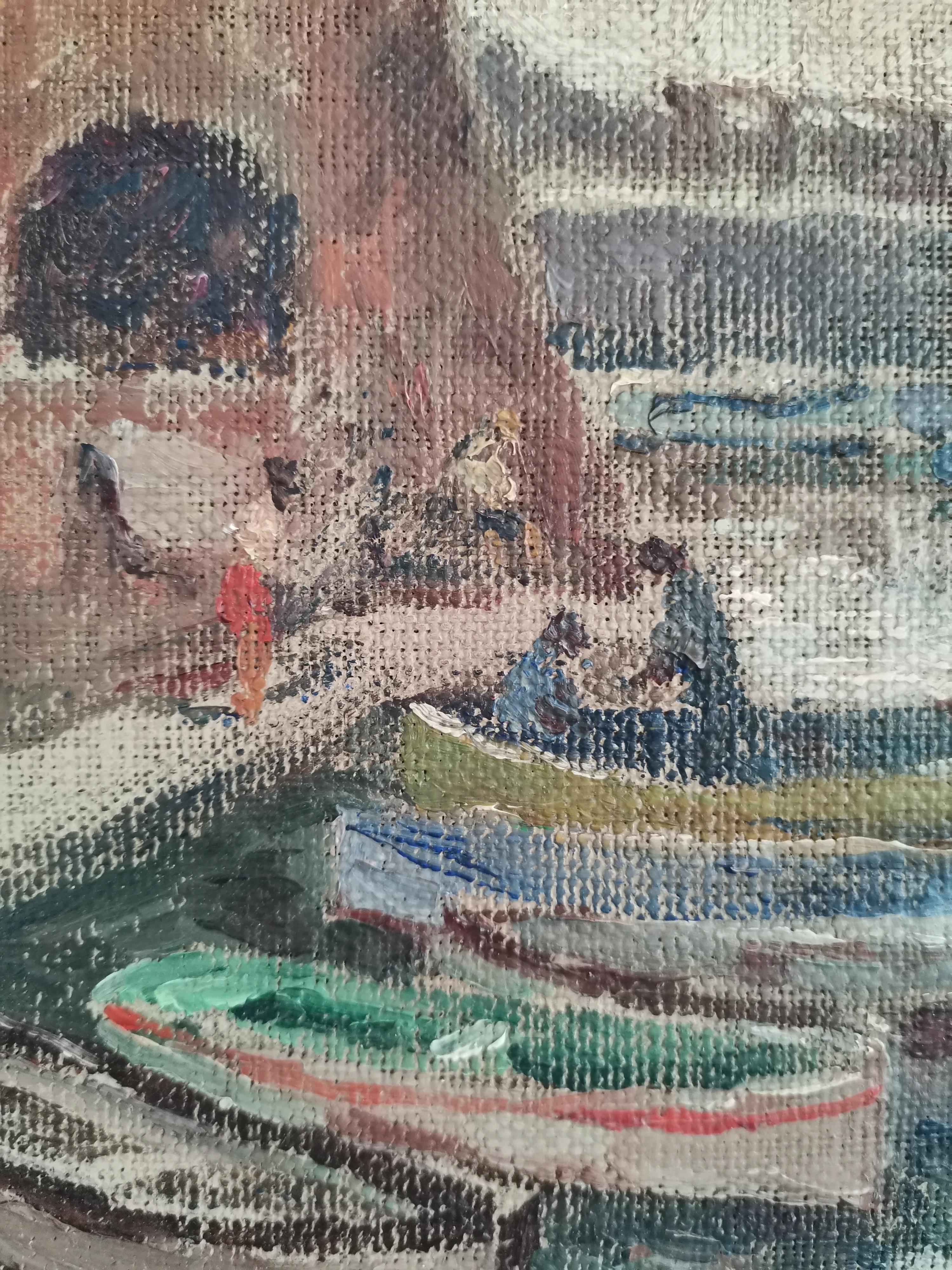 A olio Porto ligure (Camogli) 1961 Pittura in vendita