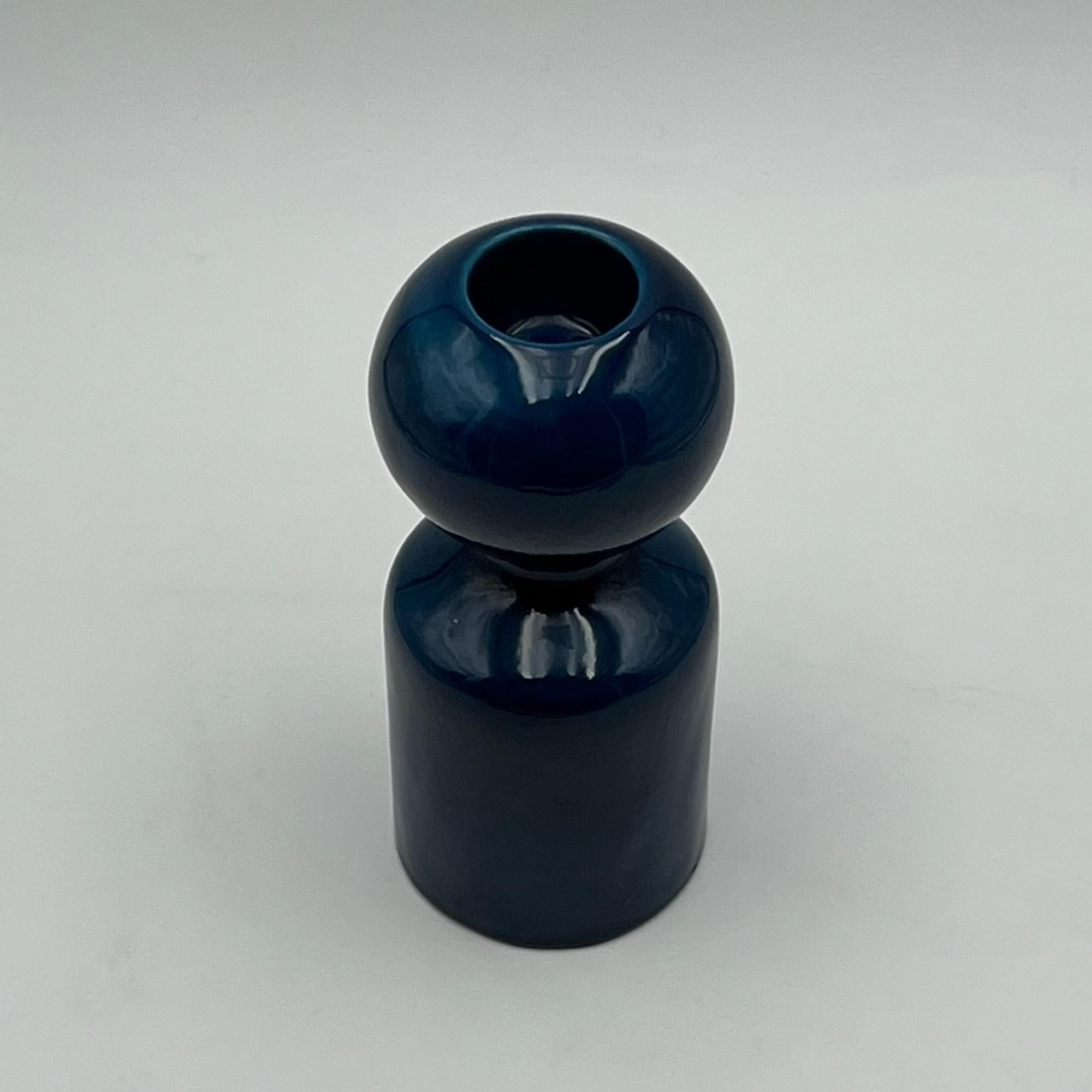 Liisi Beckmann’s exquisite ceramic vase/candle holder from the 1960s crafted by Gabbianelli.

This vintage ceramic vase feature a calming blue hue, showcases Beckmann’s visionary design sensibilities. The vases’ sinuous curves and flawless glaze