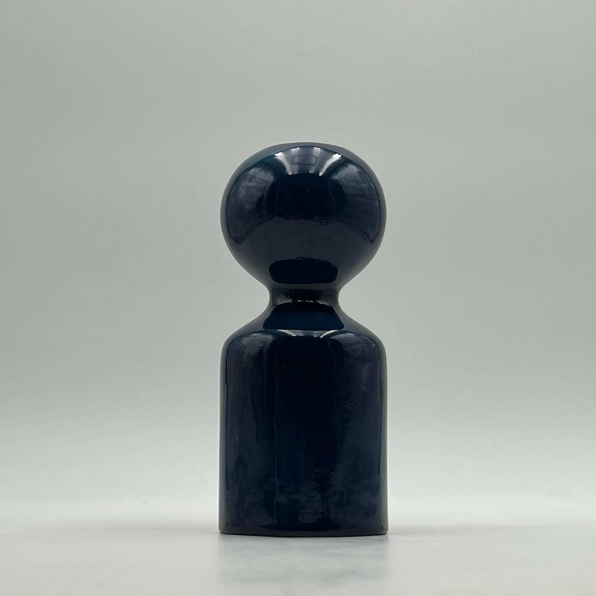 italien Bougeoir bleu en céramique Liisi Beckmann des années 1960 par Gabbianelli, fabriqué en Italie en vente