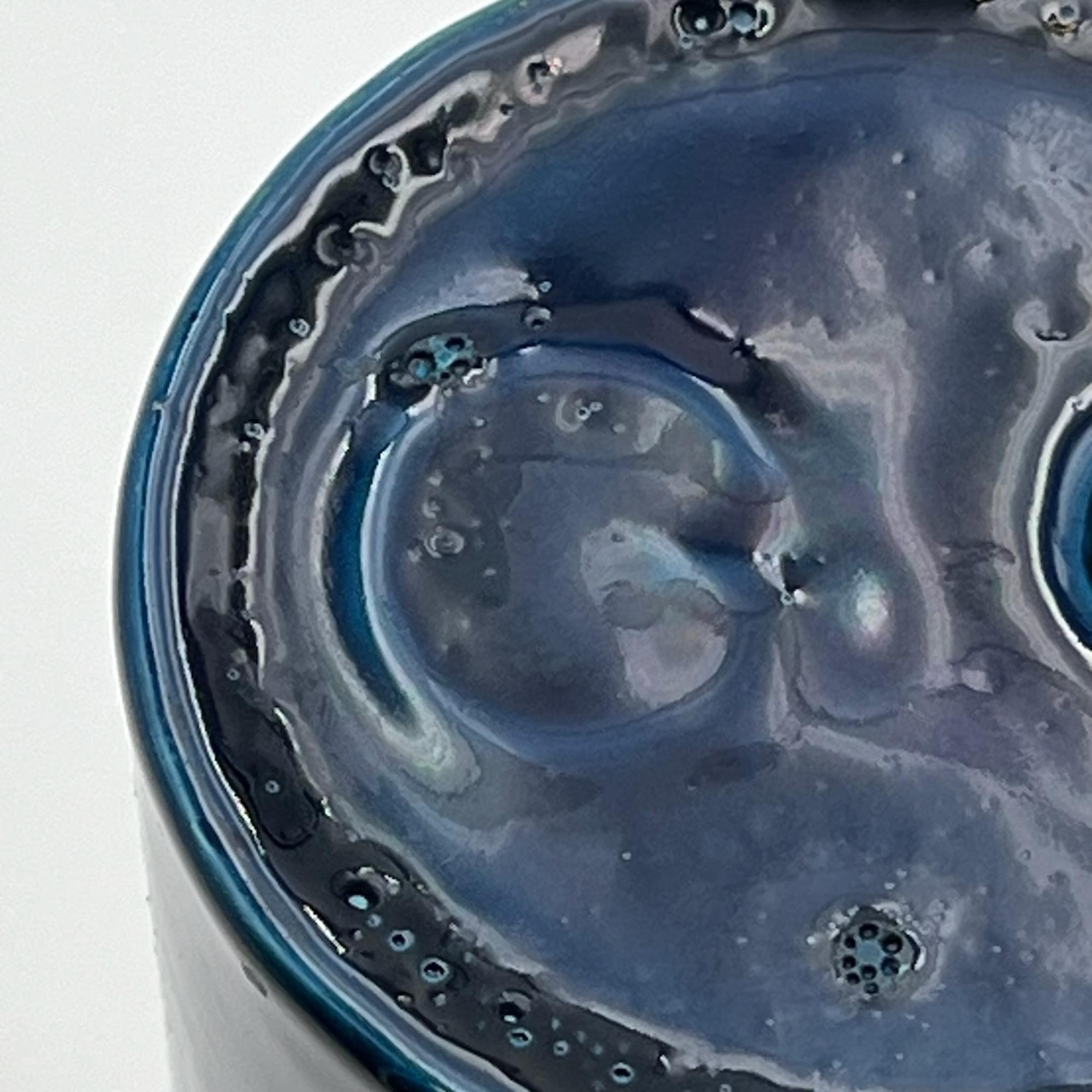 Céramique Bougeoir bleu en céramique Liisi Beckmann des années 1960 par Gabbianelli, fabriqué en Italie en vente