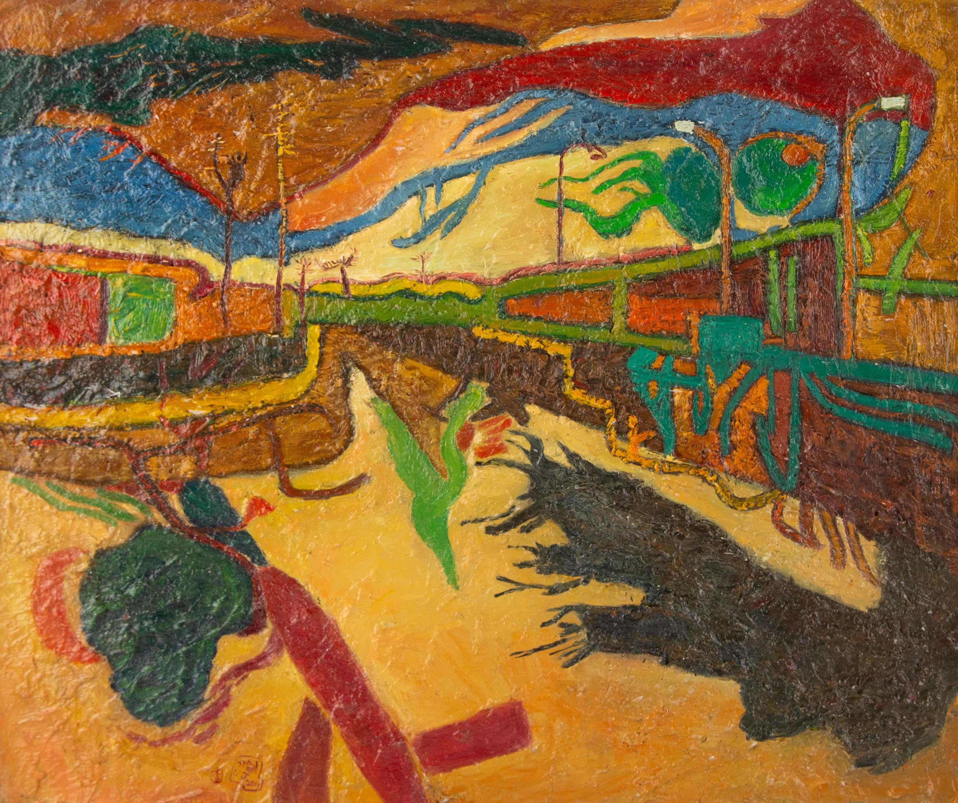 Title: Country Rhapsody
 Medium: Oil on canvas
 Size: 19.75 x 23.75 inches
 Frame: Framing options available!
 Condition: The painting appears to be in excellent condition.
 Note: This painting is unstretched, shipped rolled unless
