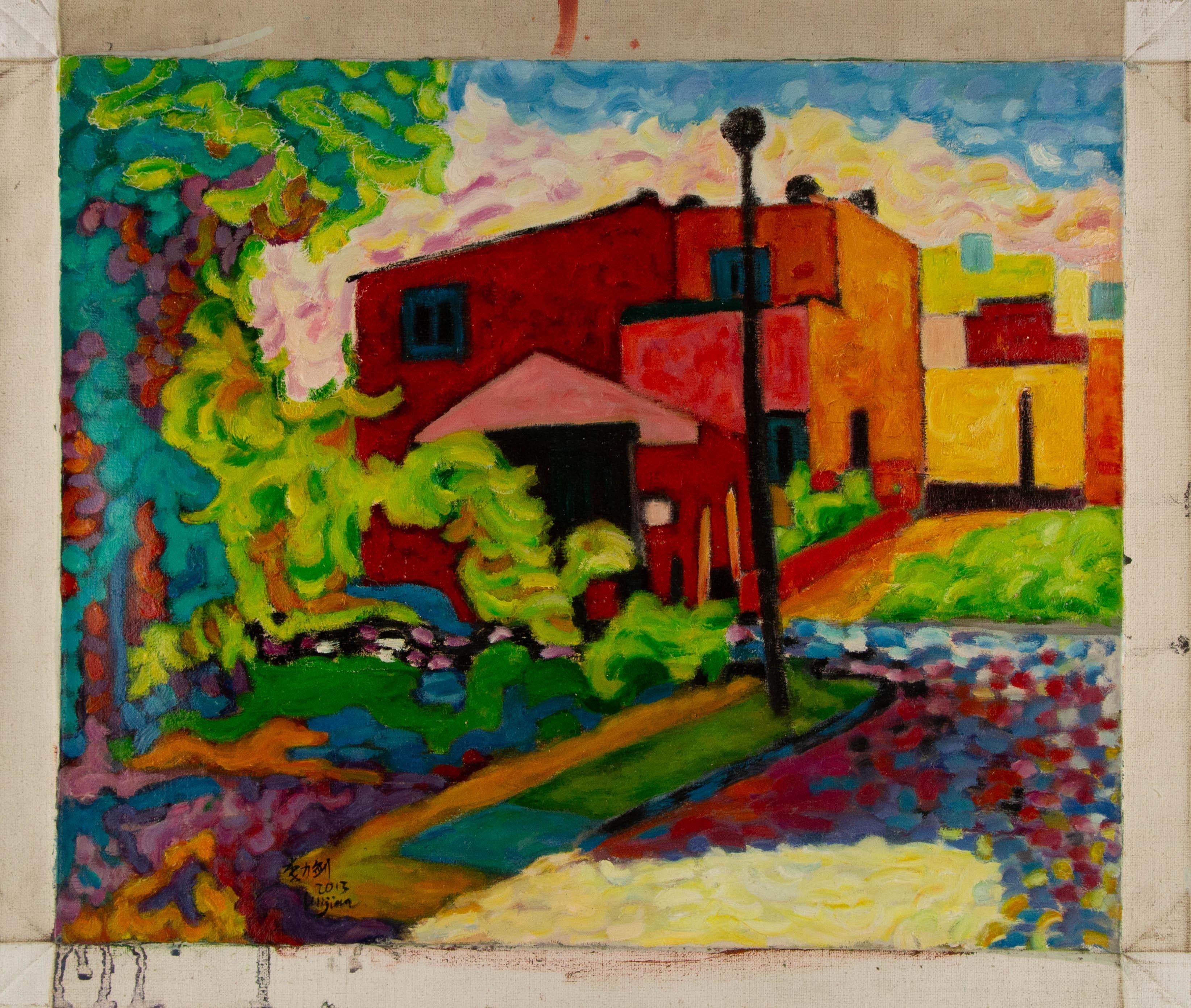 Lijian Li Landschaft, Original Ölgemälde auf Leinwand, „Mexikanische Reiseserie I“, Original 7