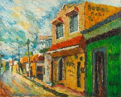 Lijian Li Stillleben Original Öl auf Leinwand "Straßenszene"