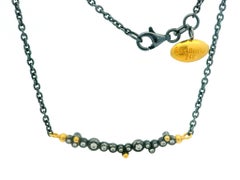 Lika Behar Diamond Yellow Gold Blackened Sterling Silver Adjustable Necklace