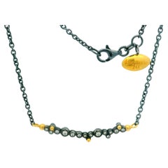 Lika Behar Collana regolabile in argento annerito con diamanti in oro giallo