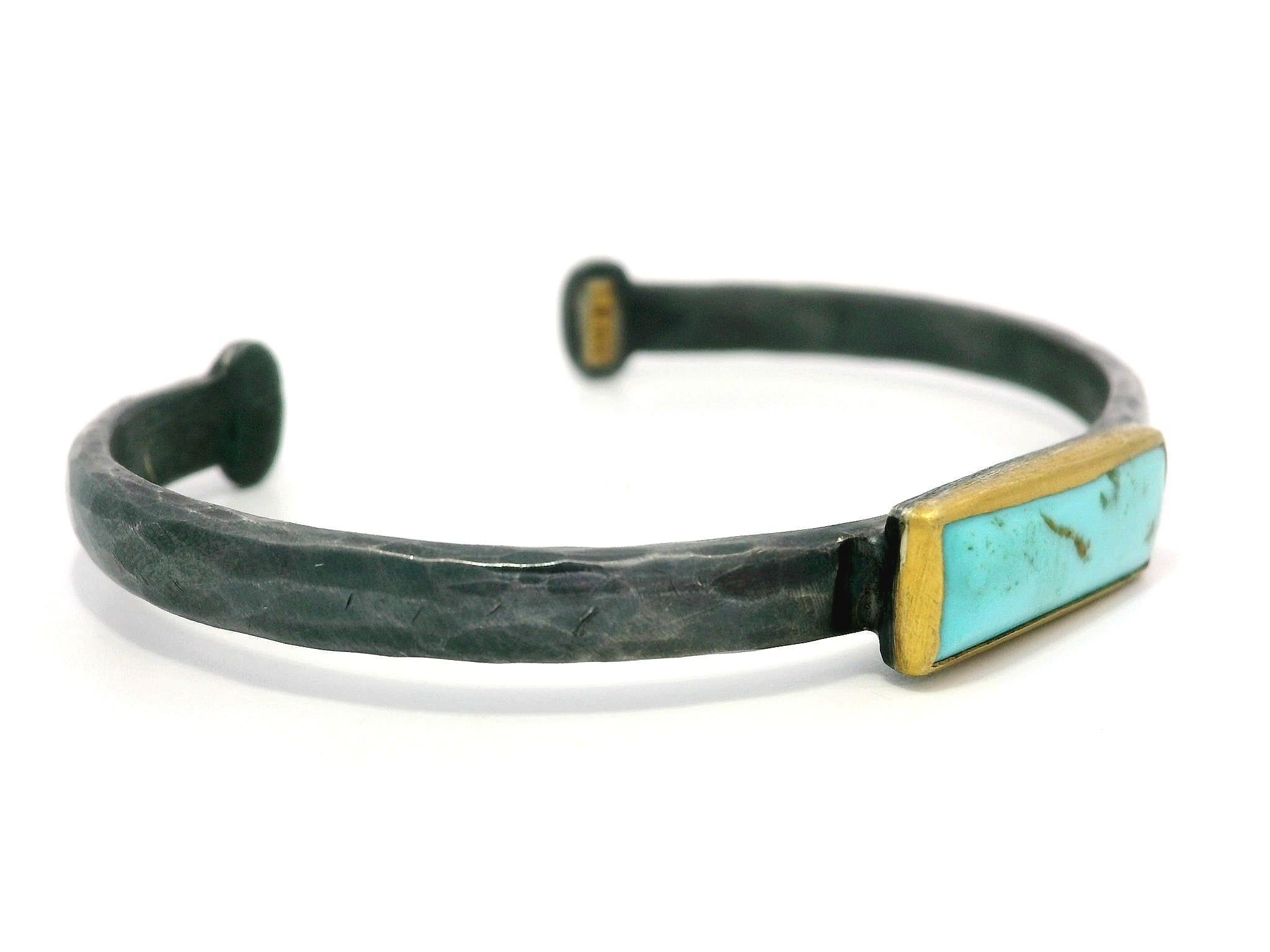 Lika Behar My World Stockholm Bracciale in argento annerito e oro turchese 24k in vendita 1