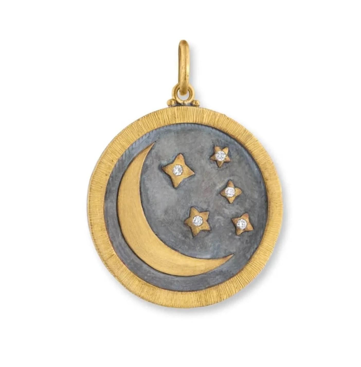 Bizantino Lika BeharTesori e Talismani, Collezione di MEDAGLIE Yin e Yang con Diamante in vendita