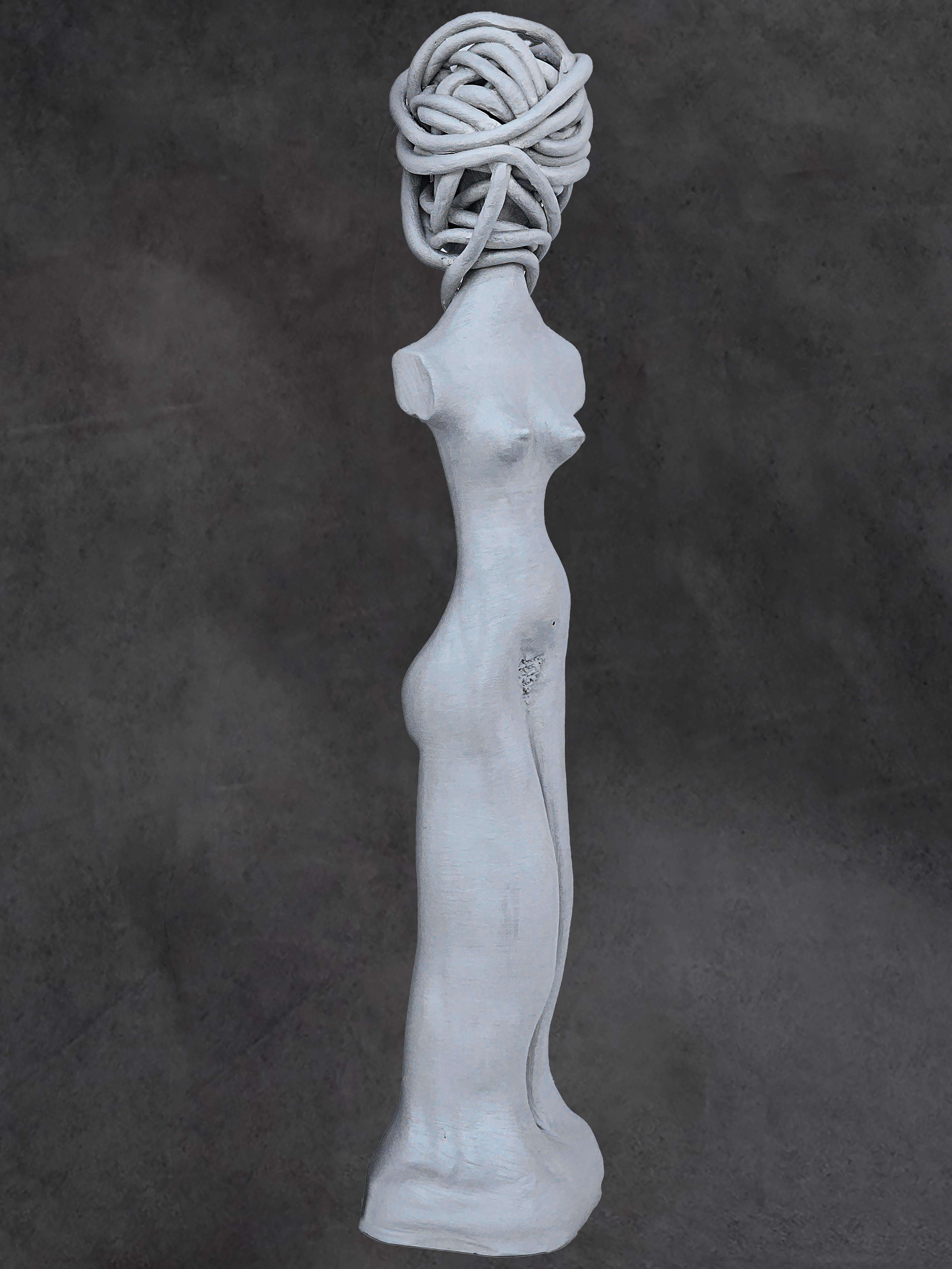 "Mia" Ceramic Abstract Sculpture 16" x 3" inch by Lika Brutyan