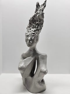 "Self (Fish series) 1" Ceramic Abstract Sculpture 18" x 7" inch by Lika Brutyan