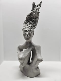 "Yo (serie Pez) 1" Escultura abstracta de cerámica 18" x 7" pulgadas de Lika Brutyan