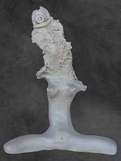 "Self-Fish series No 3" Escultura abstracta de cerámica 13" x 11" in by Lika Brutyan
