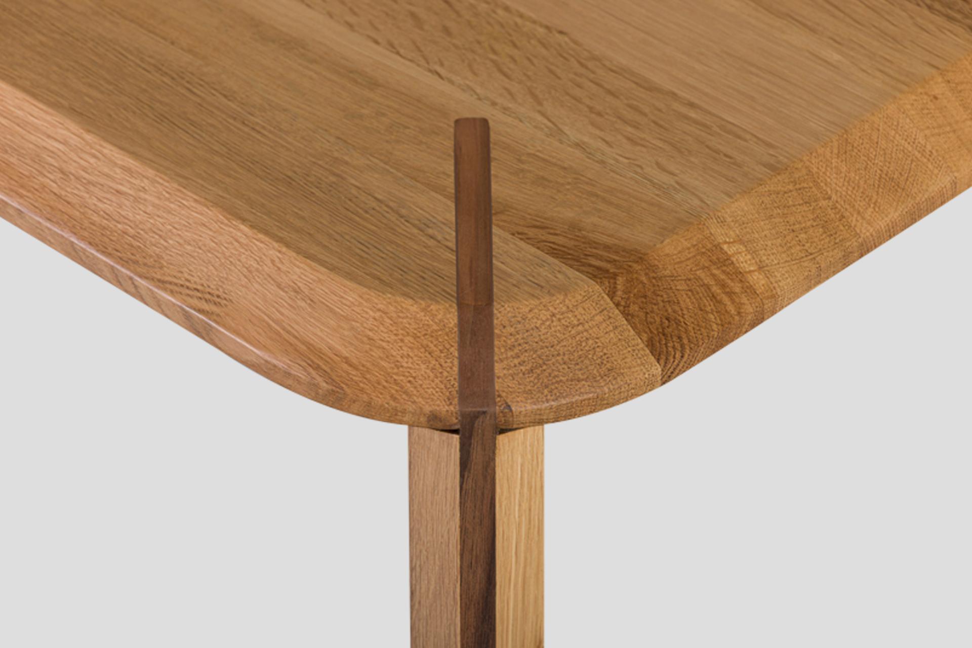 Lika Solid Wood Oak, Walnut Solid Wood Detailed Rectangular Coffee Table For Sale 2