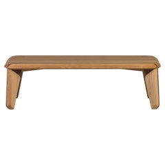 Lika Solid Wood Oak, Walnut Solid Wood Detailed Rectangular Coffee Table