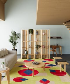 Lika Solid Wood Oak, Walnut Solid Wood Detailed Round Coffee Table