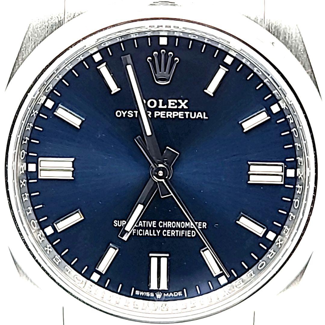 Rolex Oyster Perpetual Blue Dial 36mm comme neuf Excellent état - En vente à Coral Gables, FL