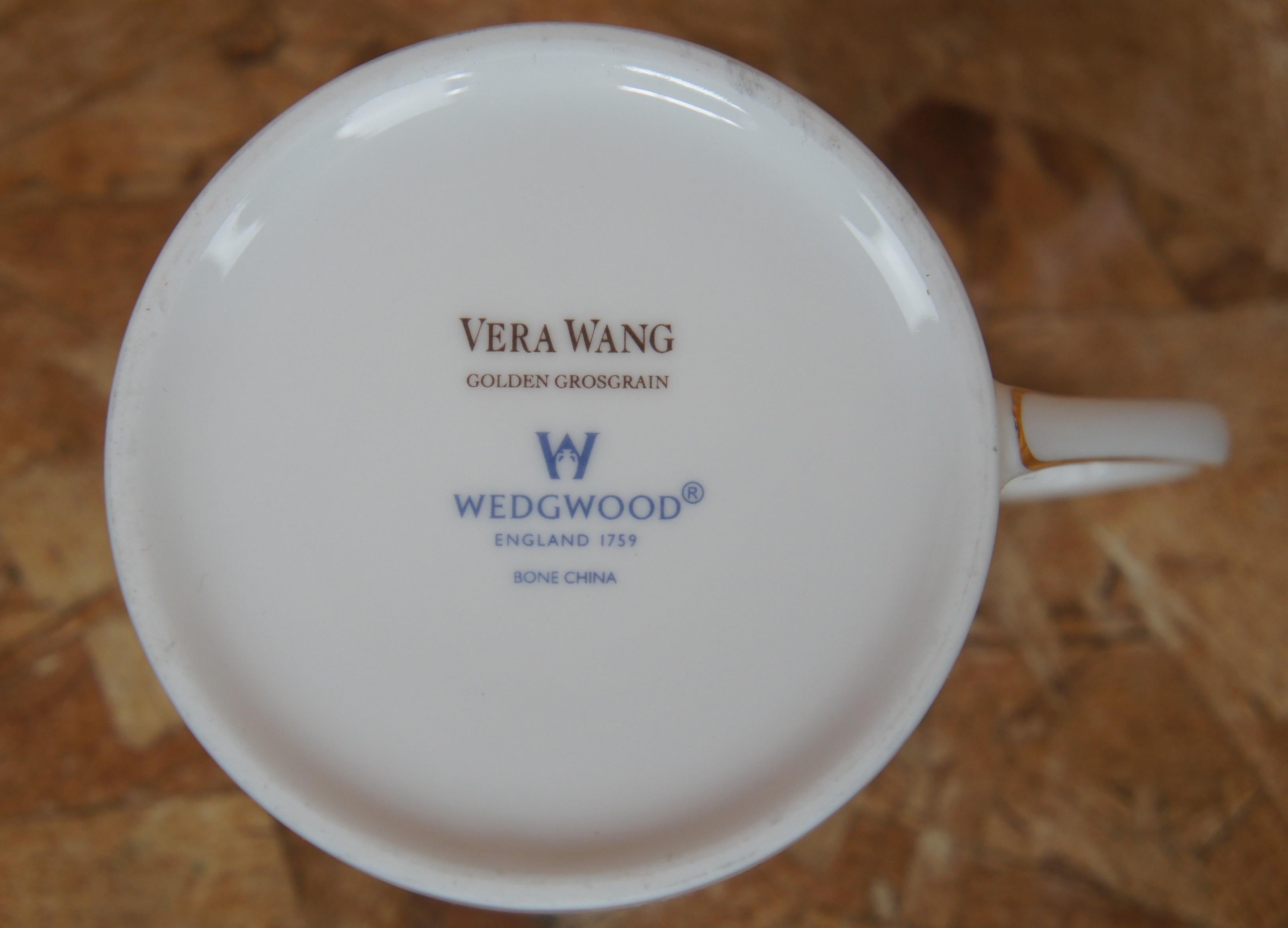 Like New 40 pc Vera Wang Wedgwood Golden Grosgrain Fine China Plates Coffee 10