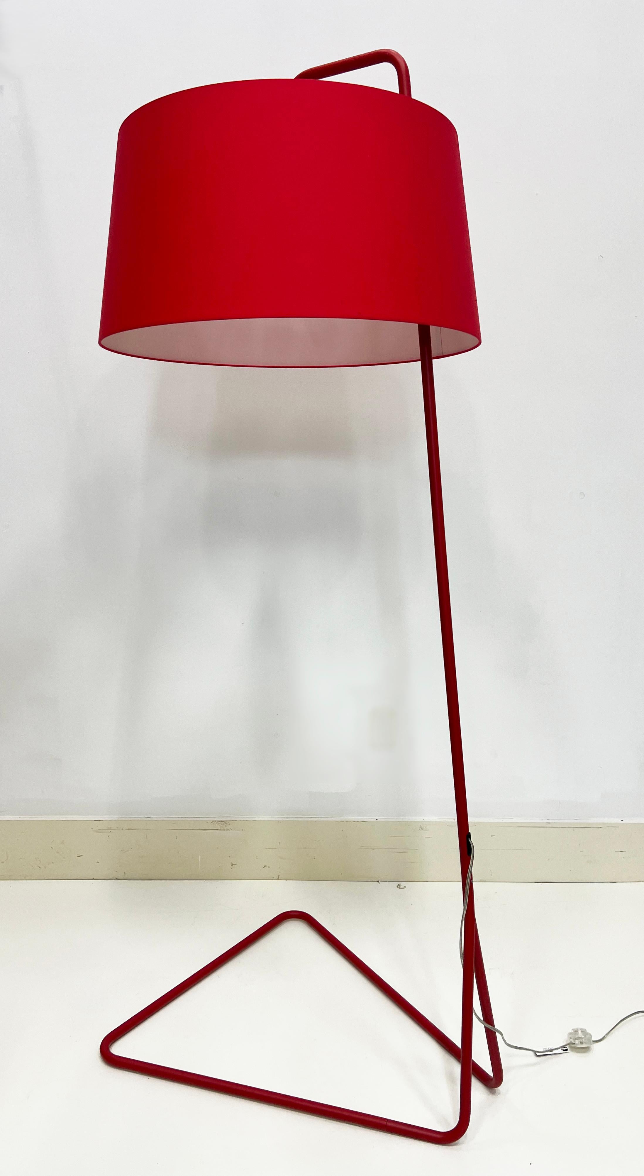 Modern Like New Calligaris Sextans Floor Lamp in Red from Italy For Sale