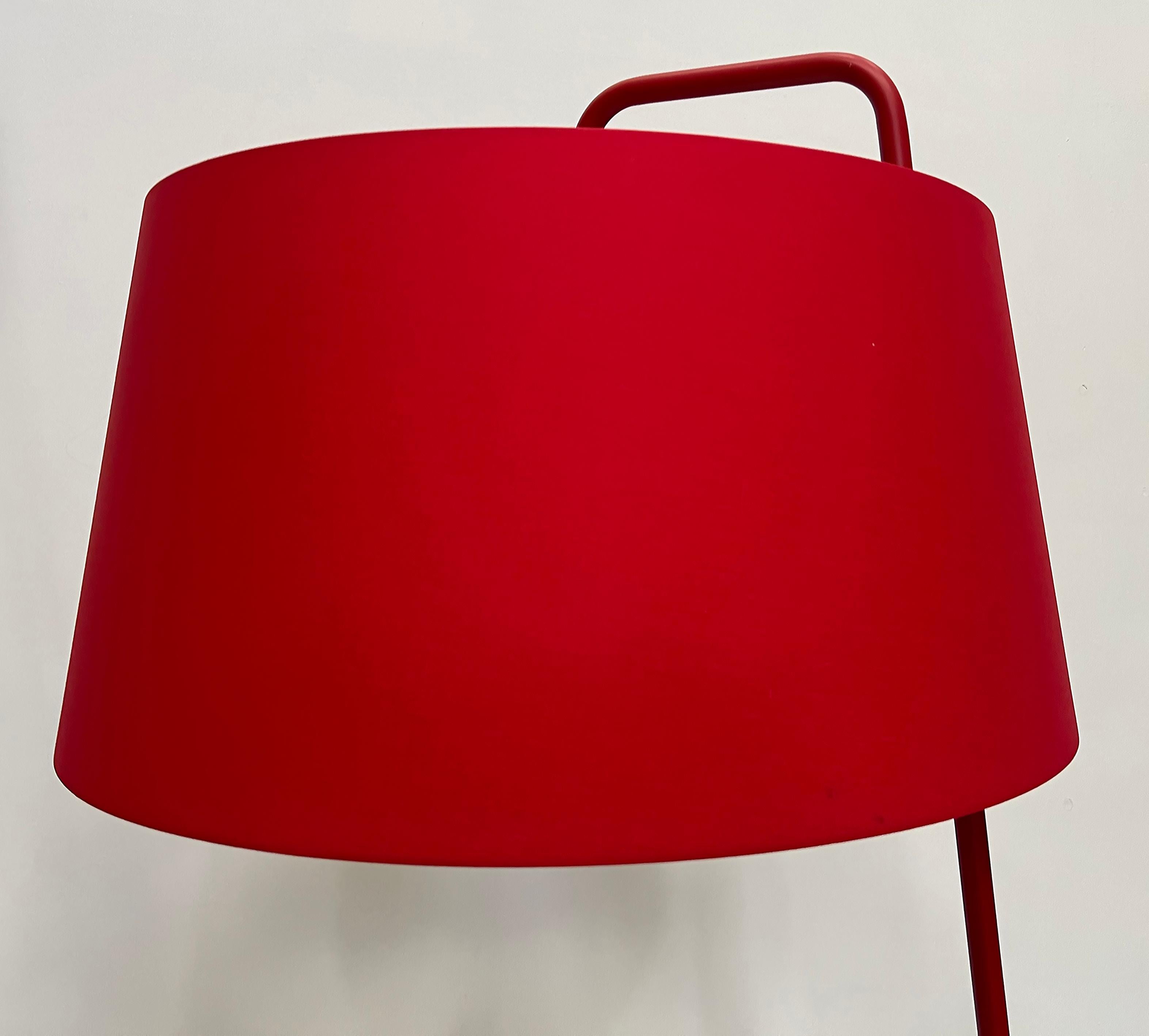 Painted Like New Calligaris Sextans Floor Lamp in Red from Italy For Sale