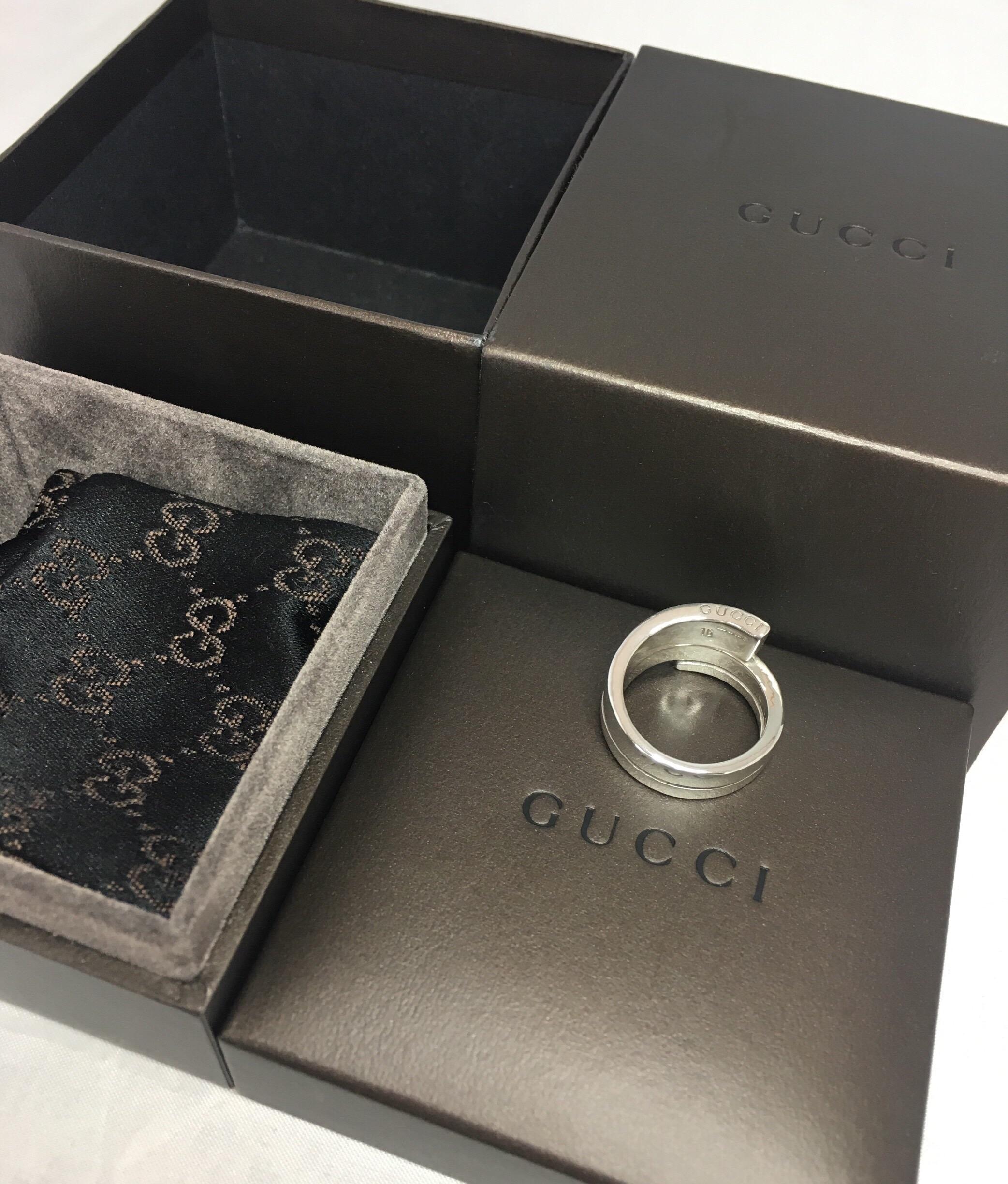 Like New Gucci Designer Sterling Silver Twist Swirl Ring Made in Italy with Box 1