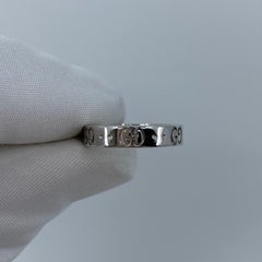 'Like New' Gucci Icon 18k White Gold Band Ring Made In Italy With Box Size 12