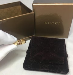'Like New' Gucci Icon 18 Karat Yellow Gold Band Ring Made in Italy with Box