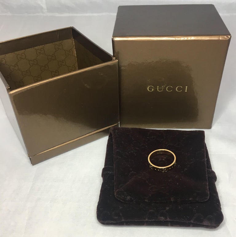 'Like New' Gucci Icon 18 Karat Yellow Gold Band Ring Made in Italy with ...