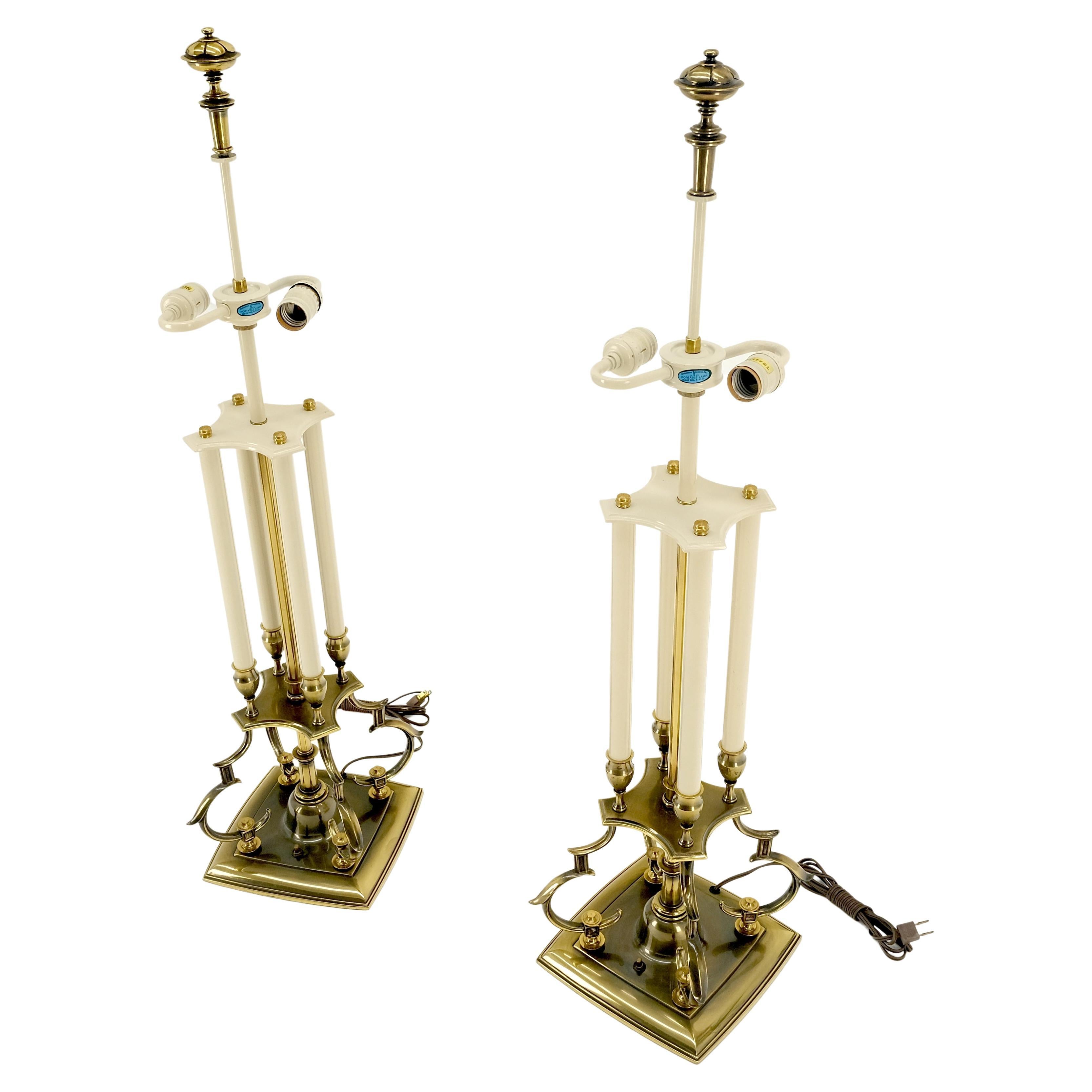 Mid-Century Modern Like NEW Pair of Fine Stifel Brass Table Lamps Mid Century Modern MINT! For Sale