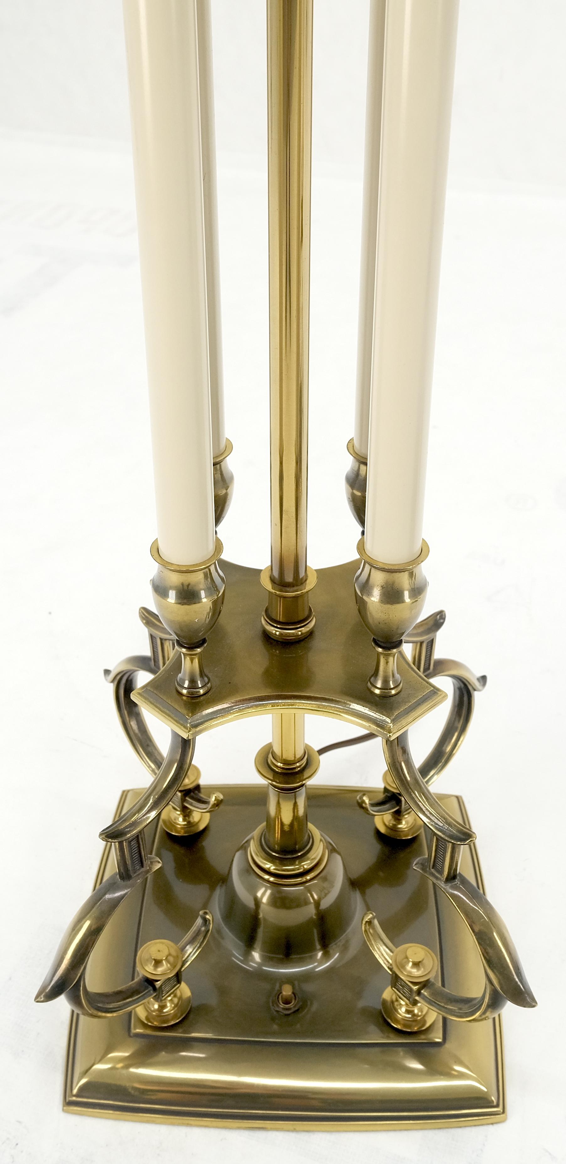 Like NEW Pair of Fine Stifel Brass Table Lamps Mid Century Modern MINT! For Sale 1