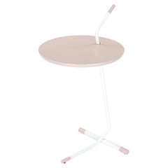 Like Side Table Featuring a Wood Top in Quartz Finish & Metal Base