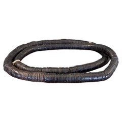 Likely Antique African Black Vinyl Heishi Disc Trade Beads Necklace